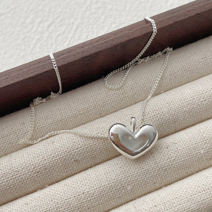 Simple Style Heart Shape Sterling Silver Plating Gold Plated Pendant Necklace