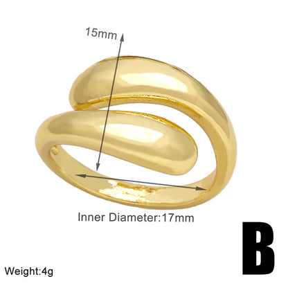 Simple Style Heart Shape Copper 18k Gold Plated Rings In Bulk