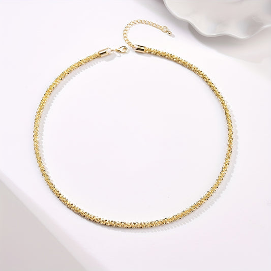 Retro Solid Color Copper Plating White Gold Plated Gold Plated Necklace