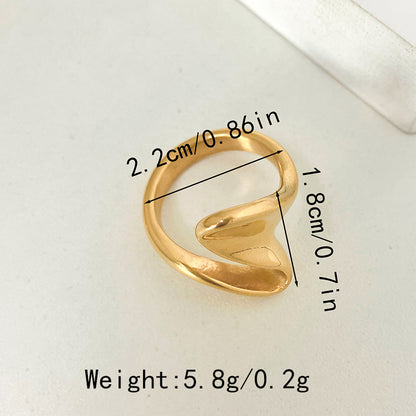 Casual Simple Style Commute Solid Color Stainless Steel Plating Gold Plated Rings