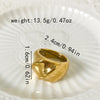 Casual Simple Style Commute Solid Color Stainless Steel Plating Gold Plated Rings