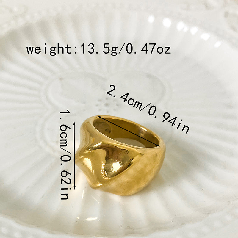 Casual Simple Style Commute Solid Color Stainless Steel Plating Gold Plated Rings