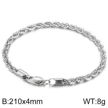 Simple Style Twist Stainless Steel Plating Bracelets