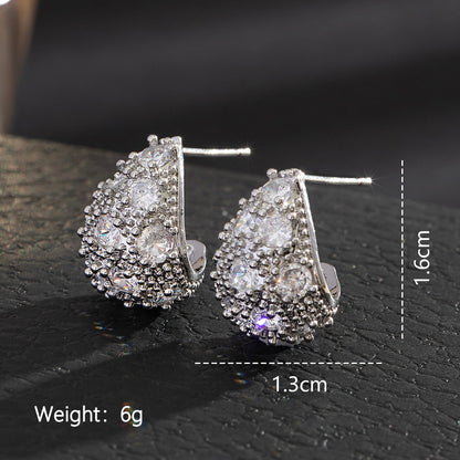 1 Pair Elegant Cute Solid Color Plating Inlay Copper Artificial Pearls Artificial Diamond Silver Plated Ear Studs