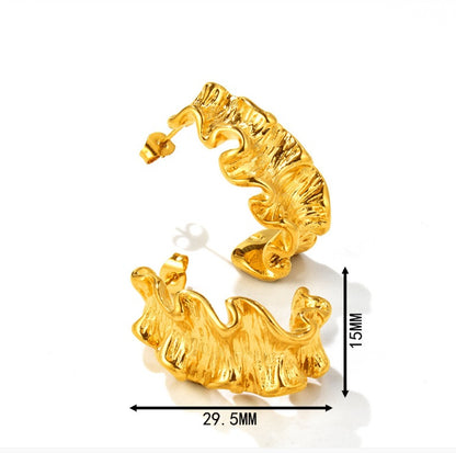 1 Pair Simple Style Classic Style Solid Color Plating Titanium Steel 18k Gold Plated Ear Studs