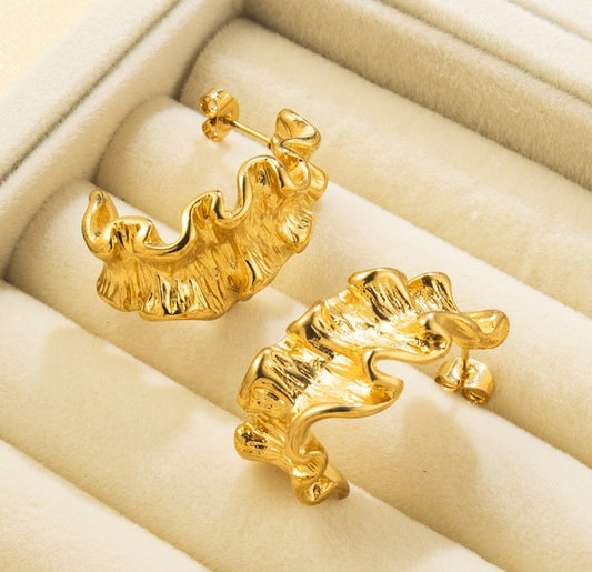 1 Pair Simple Style Classic Style Solid Color Plating Titanium Steel 18k Gold Plated Ear Studs