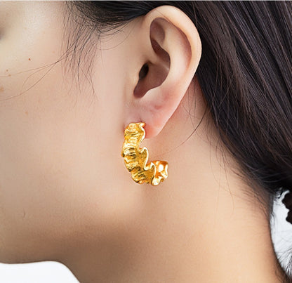 1 Pair Simple Style Classic Style Solid Color Plating Titanium Steel 18k Gold Plated Ear Studs