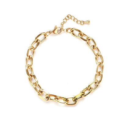 Retro Classic Style Solid Color Stainless Steel Titanium Steel Plating 18k Gold Plated Gold Plated Bracelets