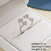 Ig Style Elegant Simple Style Star Butterfly Bow Knot Copper Plating Inlay Zircon White Gold Plated Open Rings