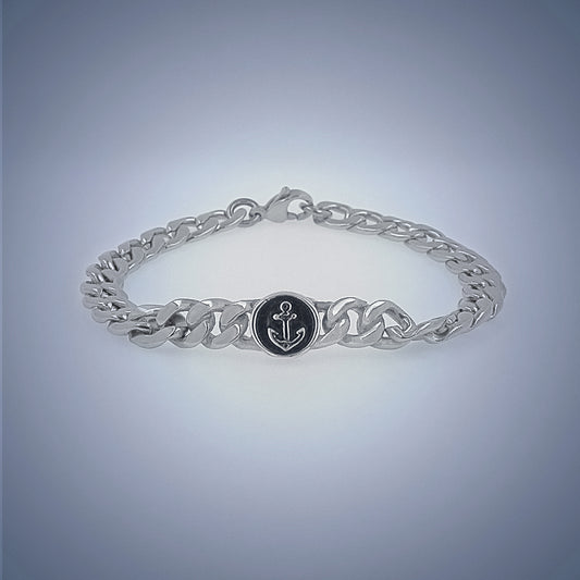 Hip-hop Vintage Style Simple Style Anchor Stainless Steel Bracelets