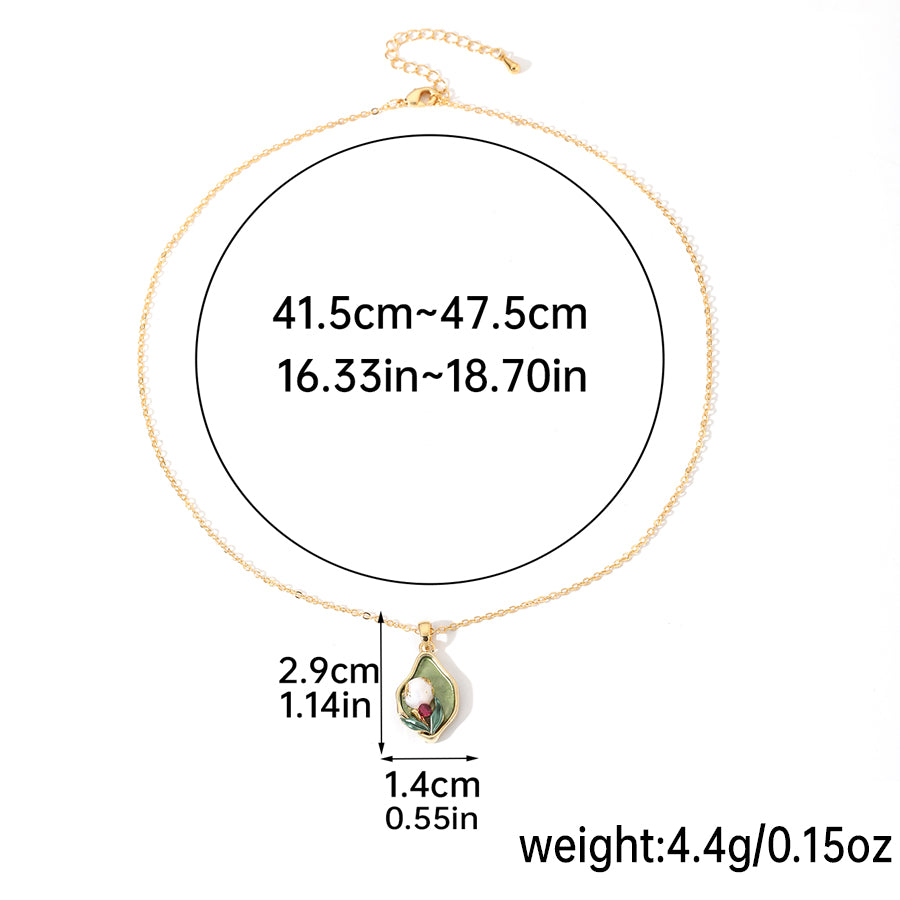 Ig Style Elegant Round Colorful Flower Copper Handmade Plating Inlay Freshwater Pearl Zircon 18k Gold Plated Pendant Necklace