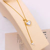 Ig Style Elegant Geometric Sterling Silver Plating Inlay Artificial Pearls Zircon Gold Plated Silver Plated Necklace