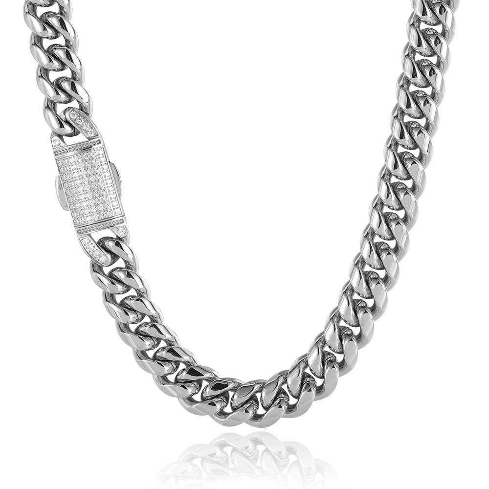 1 Piece Hip-hop Solid Color Stainless Steel Bracelets Necklace