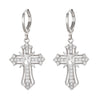 1 Pair Ig Style Classic Style Cross Plating Inlay Copper Zircon White Gold Plated Gold Plated Drop Earrings