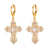 1 Pair Ig Style Classic Style Cross Plating Inlay Copper Zircon White Gold Plated Gold Plated Drop Earrings