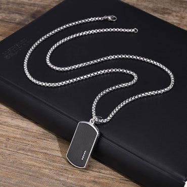 Simple Style Lingge Stainless Steel Inlay Zircon Pendant Necklace