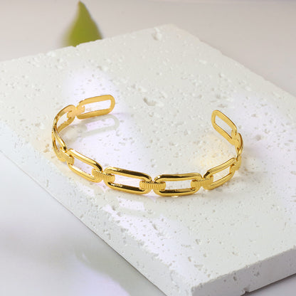 Classic Style Round Stainless Steel Plating 18k Gold Plated Bangle