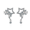 1 Pair Elegant Commute Star Plating Inlay Copper Zircon White Gold Plated Ear Studs