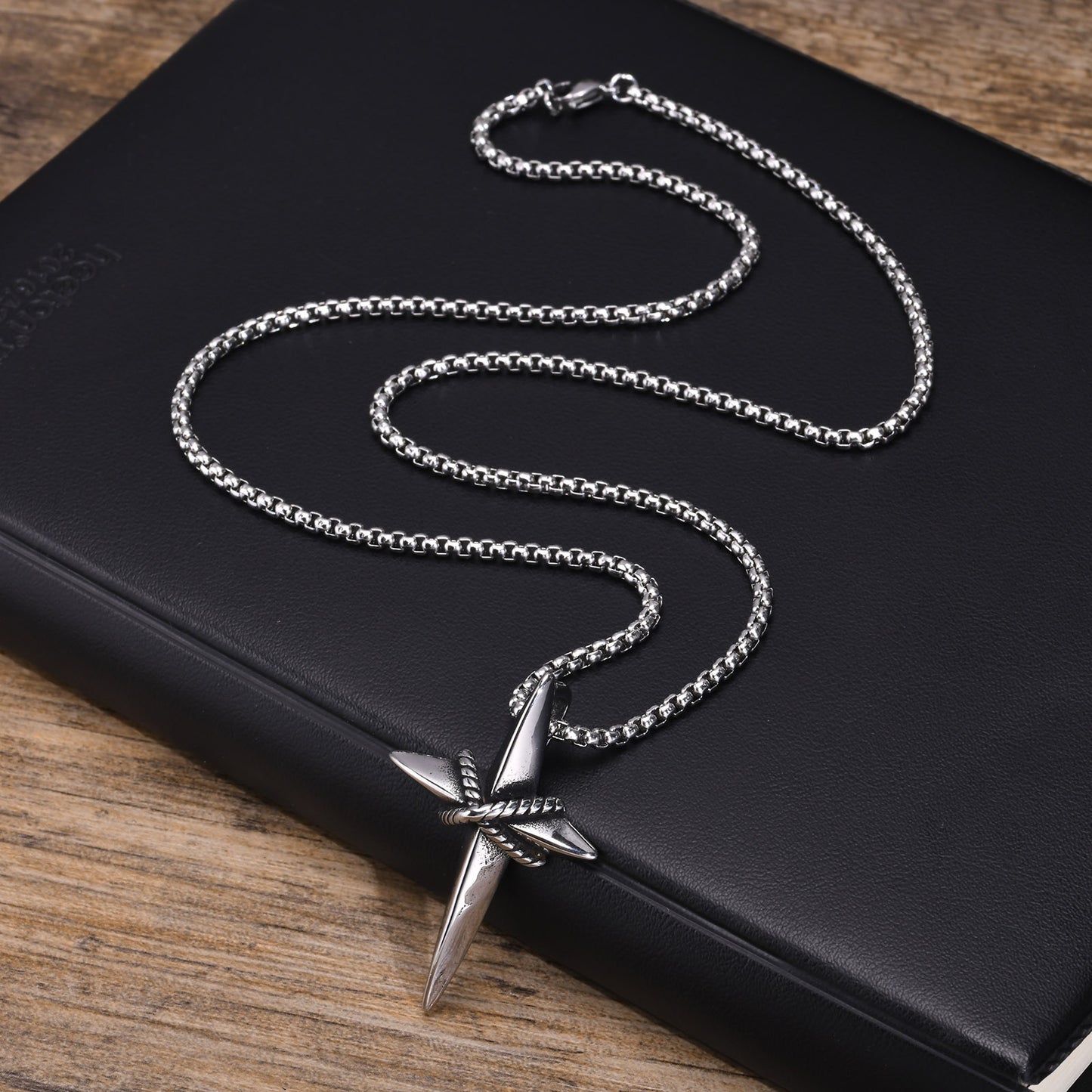 Punk Solid Color Stainless Steel Pendant Necklace