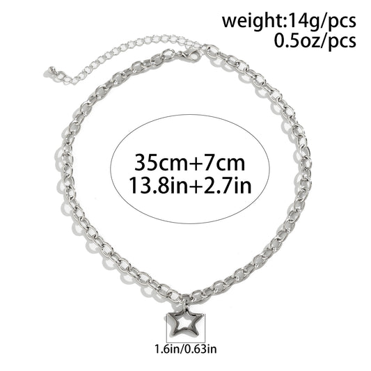 Simple Style Classic Style Irregular Star Titanium Steel Iron Chain Women's Necklace