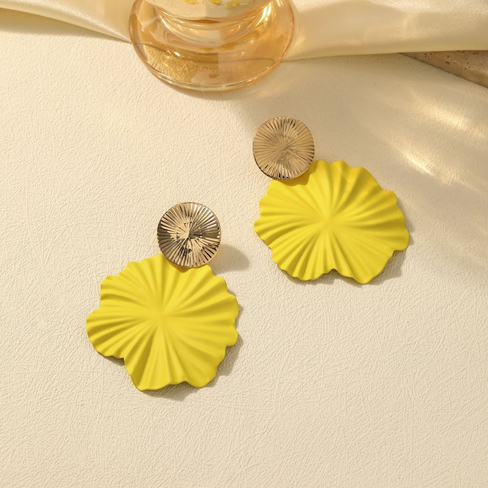 1 Pair Basic Round Plating Alloy Drop Earrings