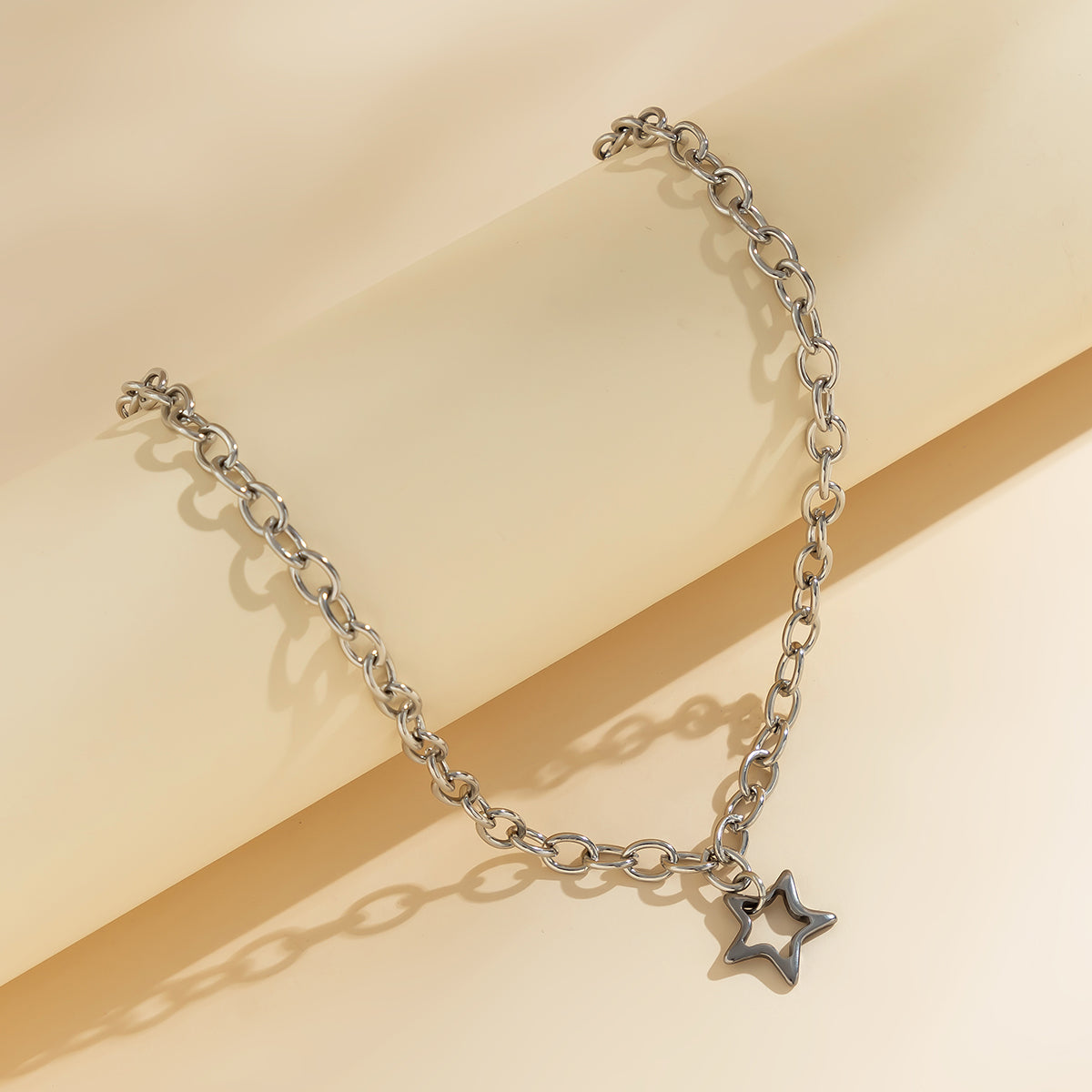 Simple Style Classic Style Irregular Star Titanium Steel Iron Chain Women's Necklace