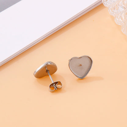 1 Pair Simple Style Heart Shape Plating Stainless Steel Ear Studs