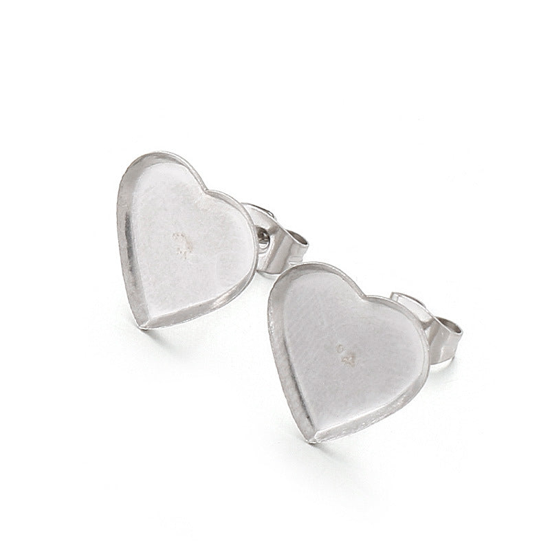 1 Pair Simple Style Heart Shape Plating Stainless Steel Ear Studs