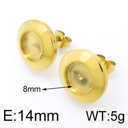 1 Pair Simple Style Round Plating Stainless Steel Ear Studs