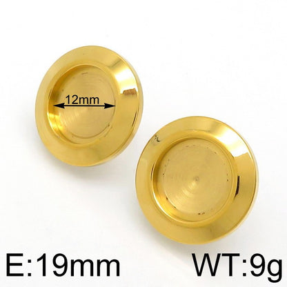 1 Pair Simple Style Round Plating Stainless Steel Ear Studs