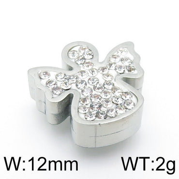 1 Piece 12mm Stainless Steel Rhinestones Solid Color Pendant