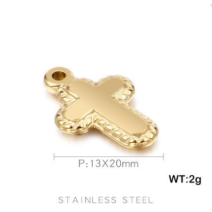 1 Piece Stainless Steel 18K Gold Plated Cross