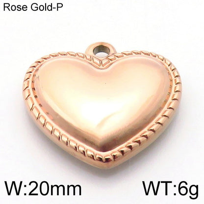 1 Piece Stainless Steel 18K Gold Plated Heart Shape Pendant