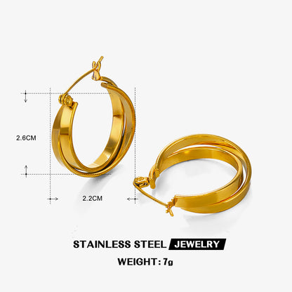 1 Pair Simple Style Irregular Plating Stainless Steel 18k Gold Plated Earrings