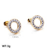 1 Pair Simple Style Solid Color Inlay Stainless Steel Rhinestones Ear Studs