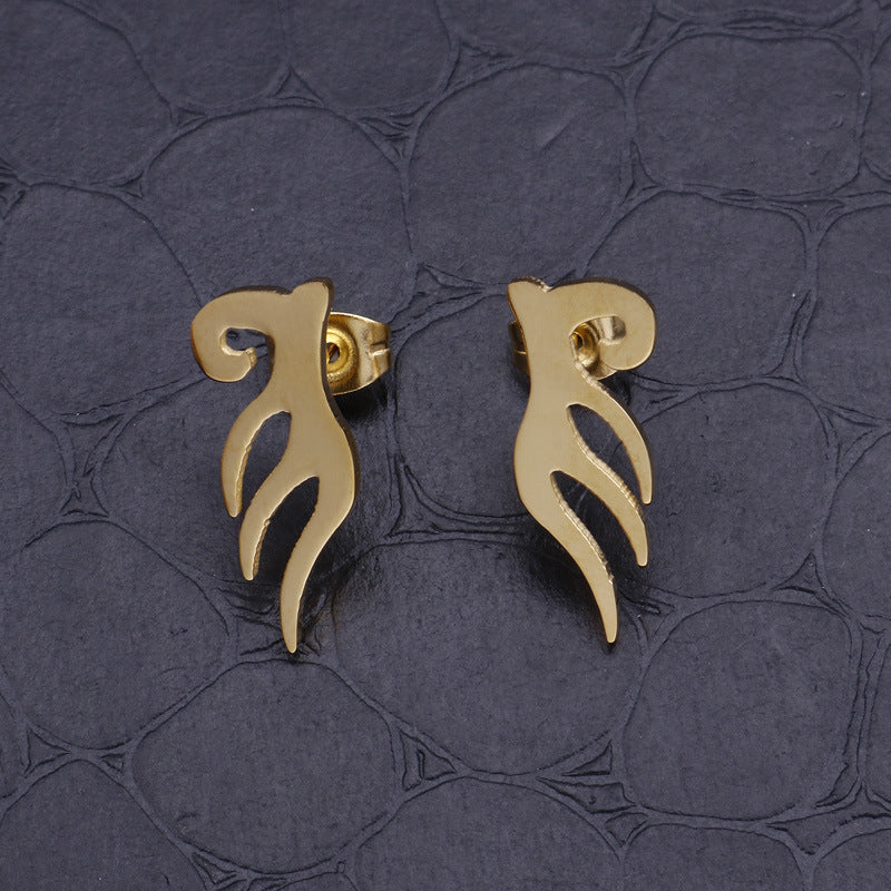 1 Pair Simple Style Solid Color Plating Stainless Steel Gold Plated Ear Studs