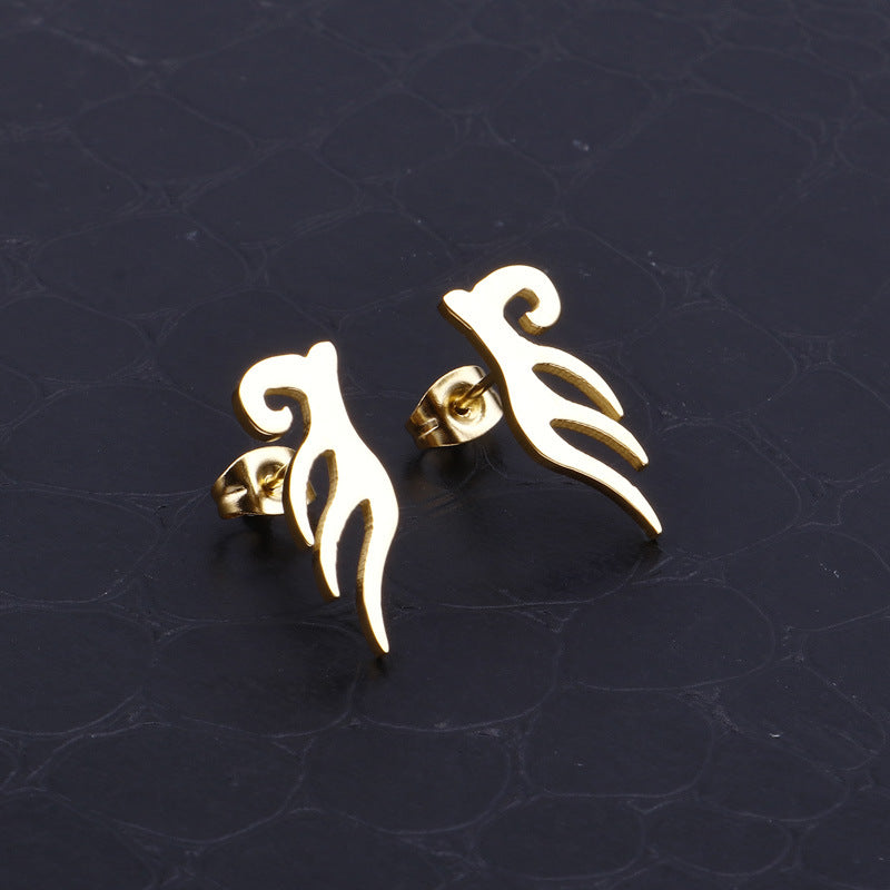 1 Pair Simple Style Solid Color Plating Stainless Steel Gold Plated Ear Studs