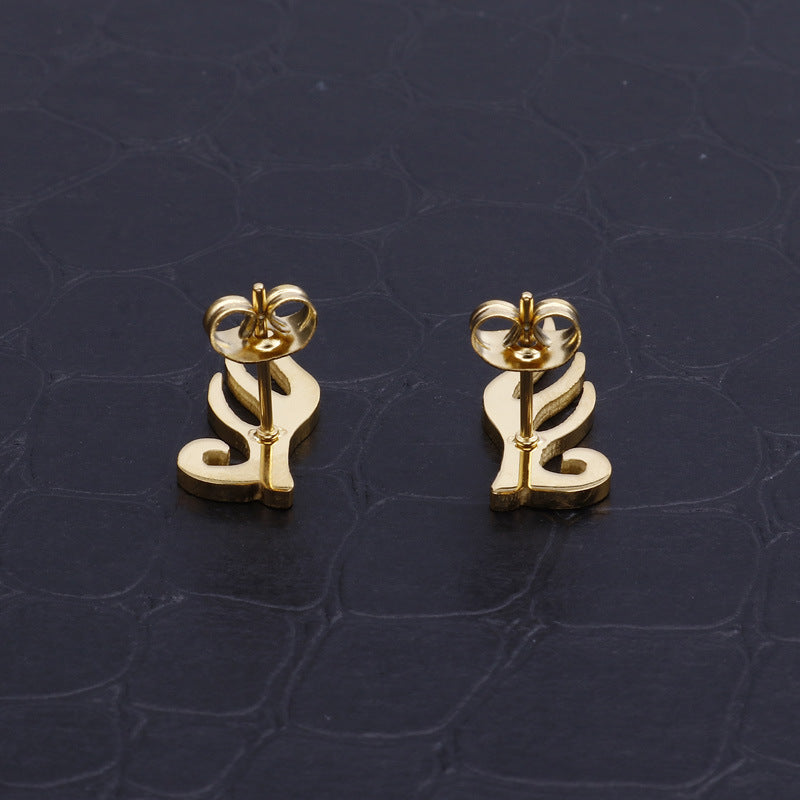 1 Pair Simple Style Solid Color Plating Stainless Steel Gold Plated Ear Studs