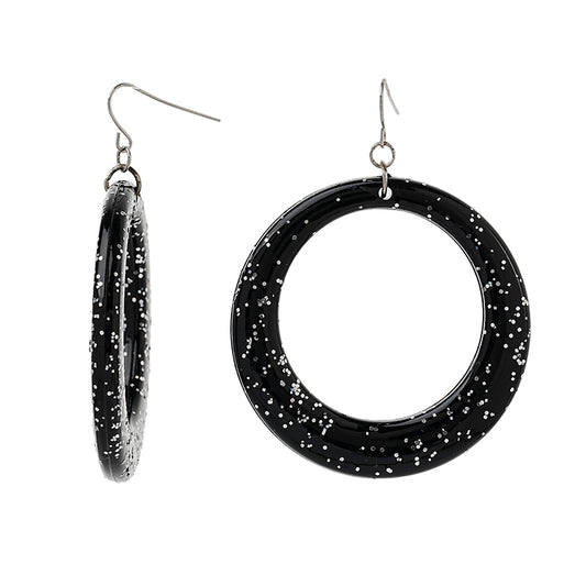 1 Pair Retro Simple Style Round Arylic Resin Drop Earrings