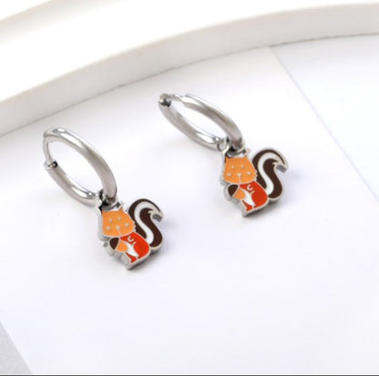 Fashion Animal Stainless Steel Plating Dangling Earrings 1 Pair