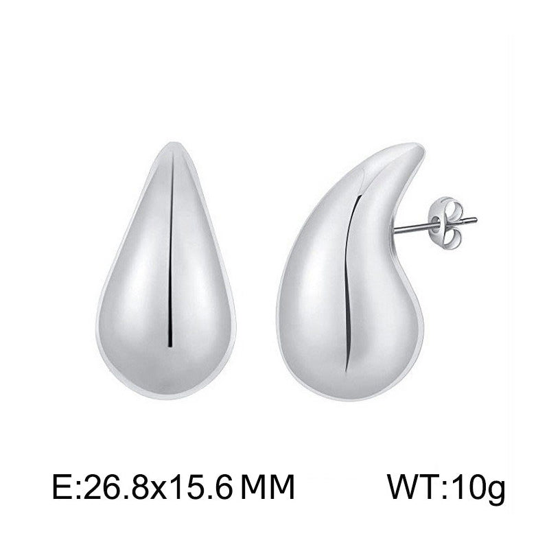 1 Pair Basic Solid Color Titanium Steel Ear Studs