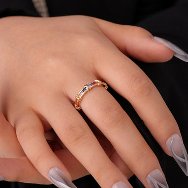 Elegant Simple Style Cross Copper Plating Inlay Zircon Gold Plated Open Rings