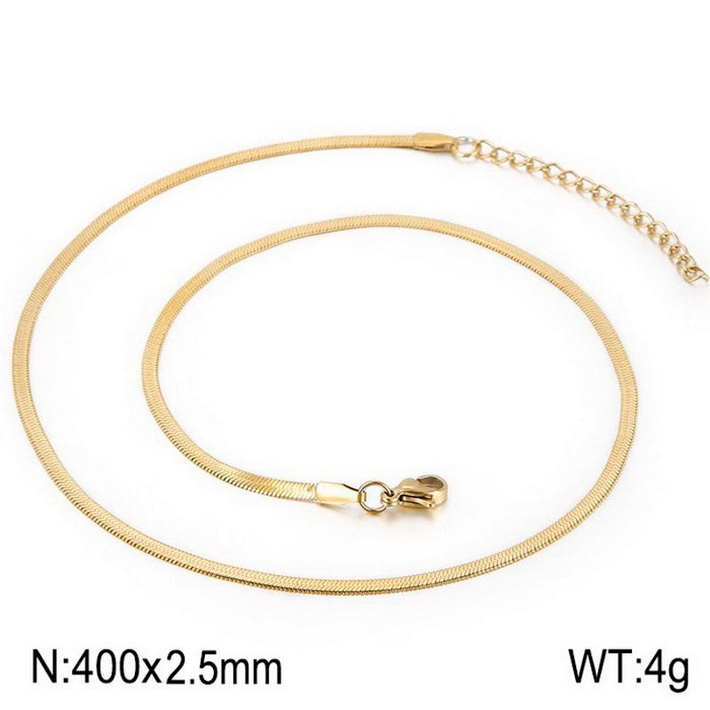 Wholesale Creative Geometric Snake Bone Chain Titanium Steel Necklace Gooddiy