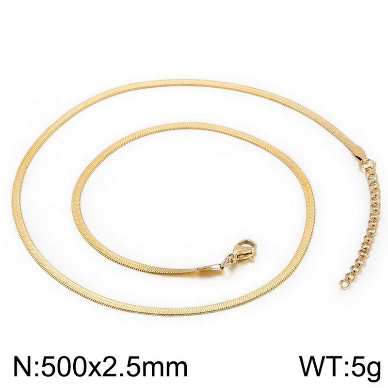 Wholesale Creative Geometric Snake Bone Chain Titanium Steel Necklace Gooddiy