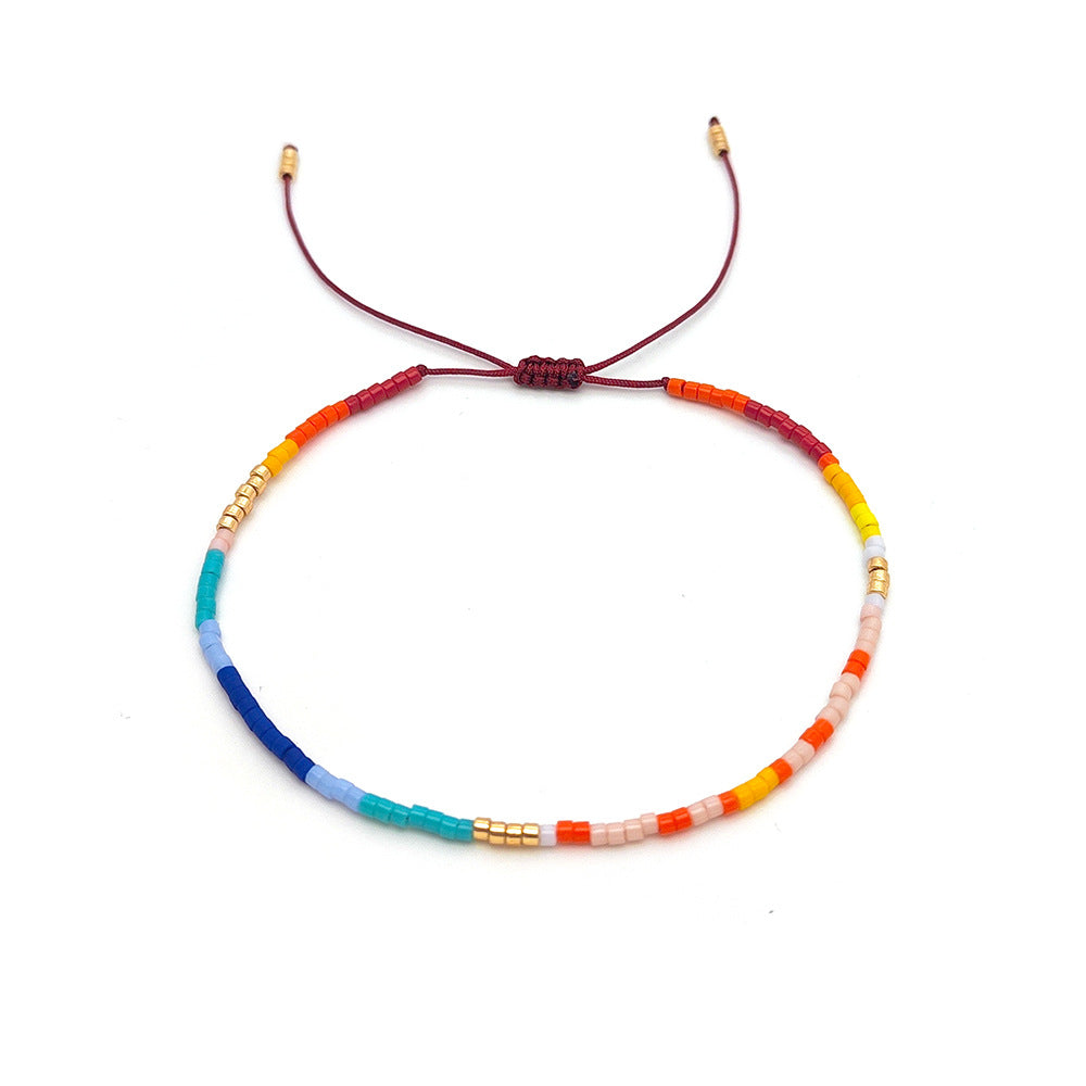 Simple Style Color Block Glass Glass Beaded Women's Bracelets