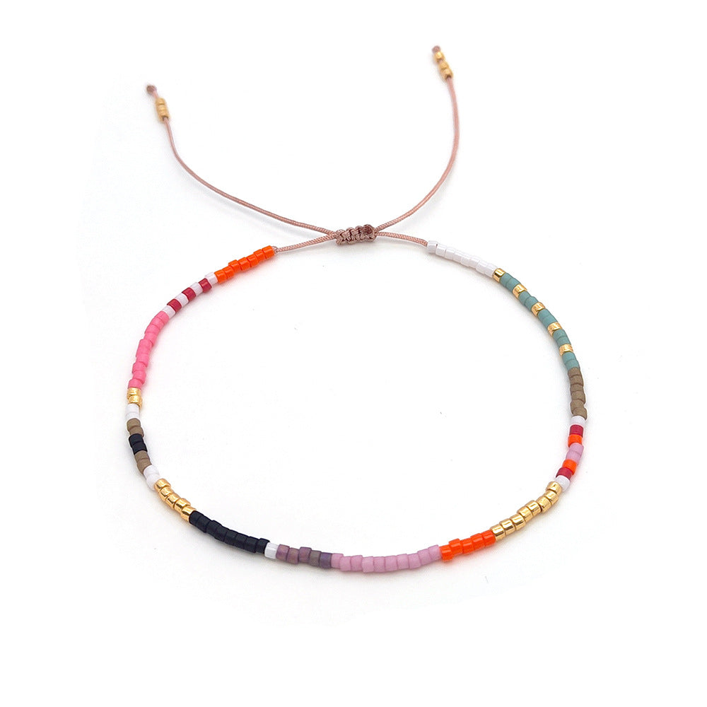 Simple Style Color Block Glass Glass Beaded Women's Bracelets