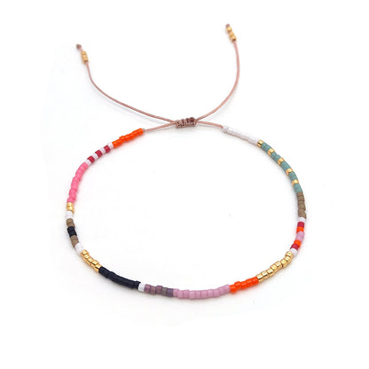 Simple Style Color Block Glass Glass Beaded Women's Bracelets