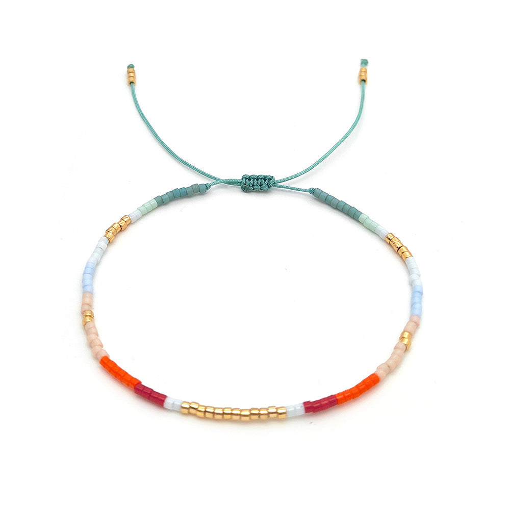 Simple Style Color Block Glass Glass Beaded Women's Bracelets