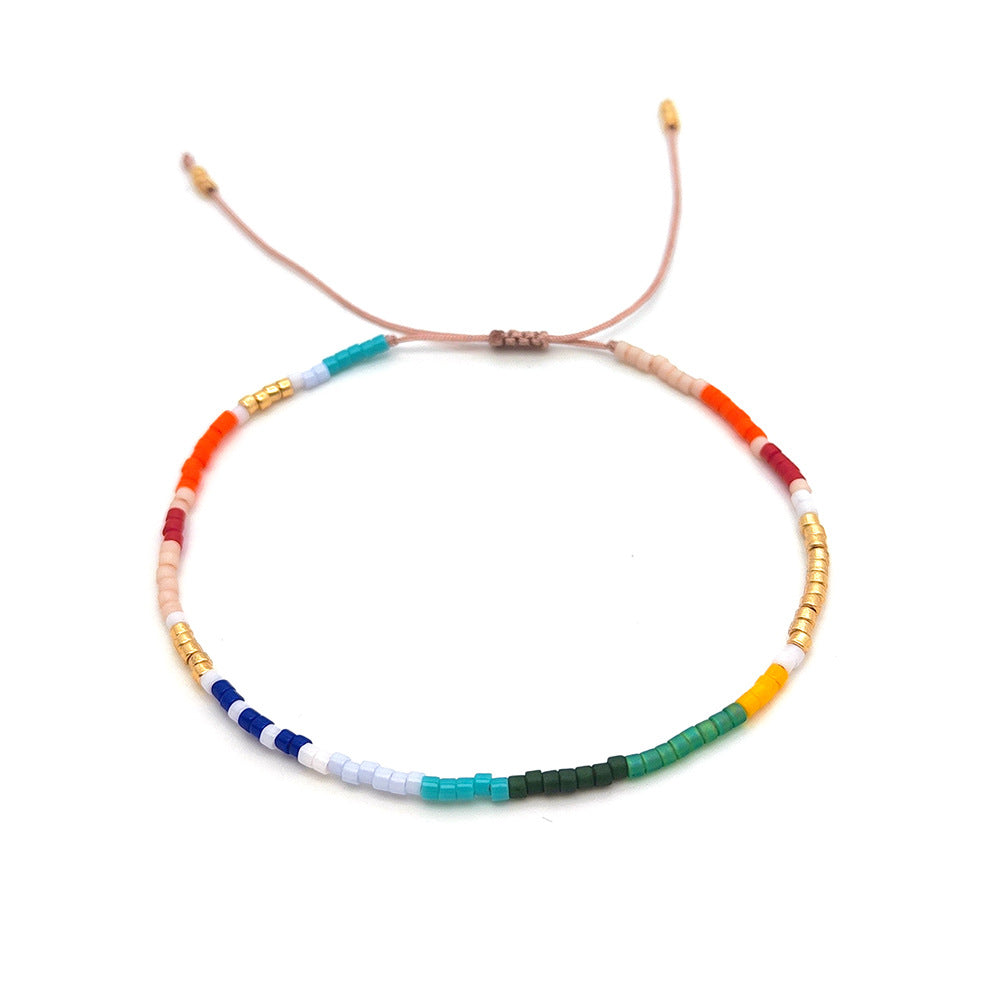 Simple Style Color Block Glass Glass Beaded Women's Bracelets