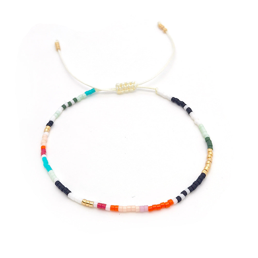 Simple Style Color Block Glass Glass Beaded Women's Bracelets